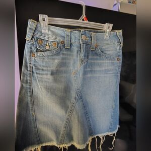True Religion Blue Denim Jeans Skirt